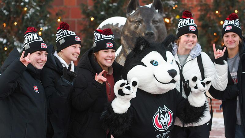 St. Cloud State student with Blizzard